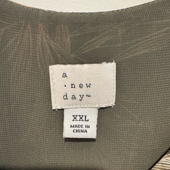 a new day Olive and Tan Leaf Print Camisole and Pants Set - Picture 2 of 4